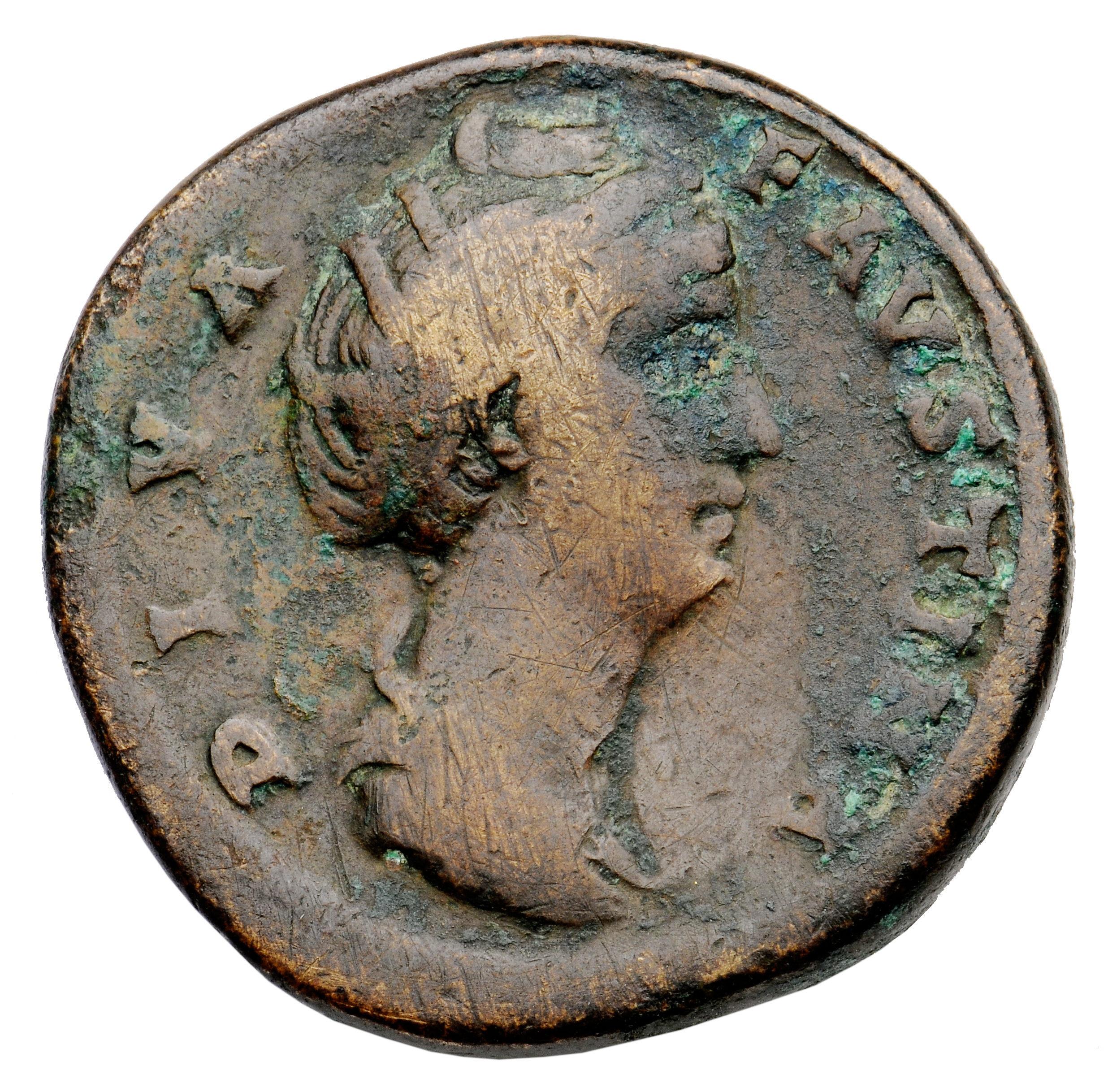 RIC III Antoninus Pius 1118 Antoninus Pius obverse, Bust of Faustina the Elder, draped, right, hair elaborately waved and ...