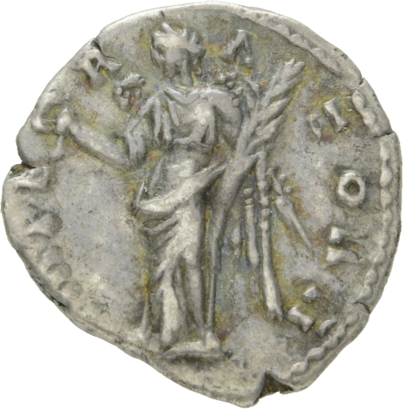 RIC III Antoninus Pius 111D Antoninus Pius reverse, Victory, winged, draped, standing left, holding wreath in extended rig...