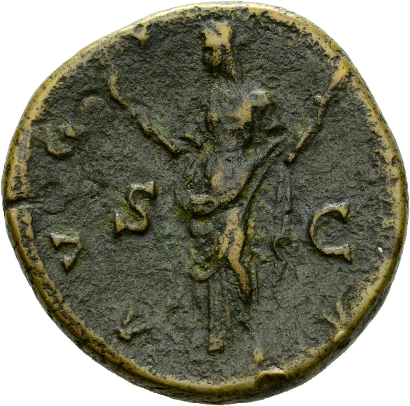 RIC III Antoninus Pius 1120 Antoninus Pius reverse, Ceres, veiled, draped, standing left, holding up short torch in each h...