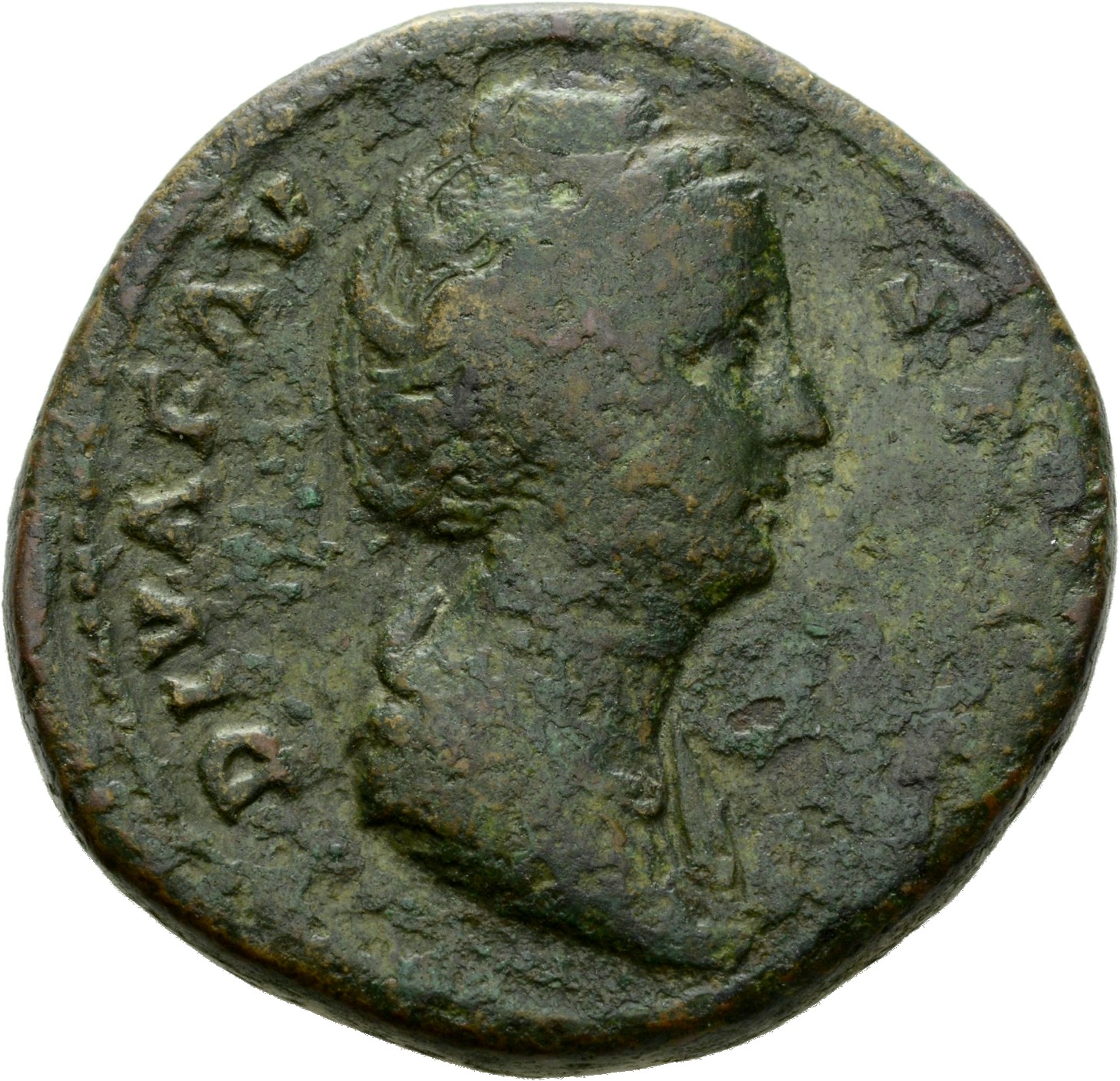 RIC III Antoninus Pius 1127 Antoninus Pius obverse, Bust of Faustina the Elder, draped, right, hair elaborately waved and ...