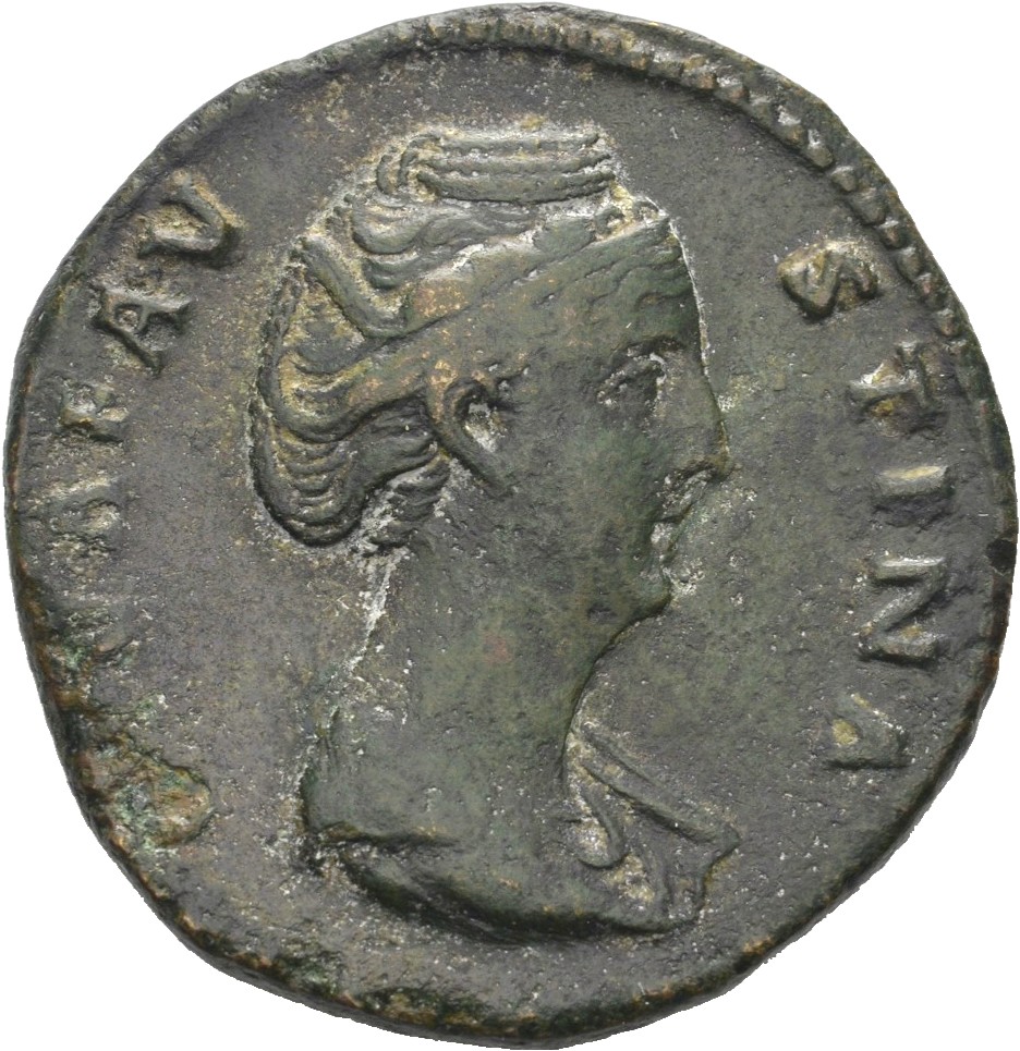 RIC III Antoninus Pius 1130 Antoninus Pius obverse, Bust of Faustina the Elder, draped, right, hair elaborately waved and ...