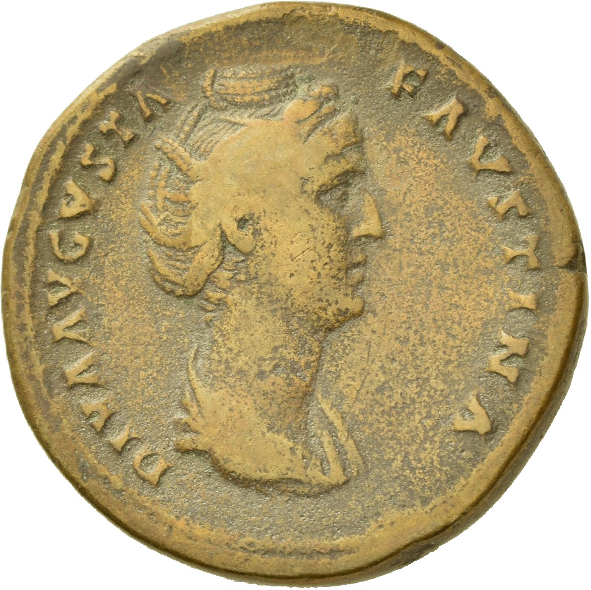 RIC III Antoninus Pius 1132a Antoninus Pius obverse, Bust of Faustina the Elder, draped, right, hair elaborately waved and...