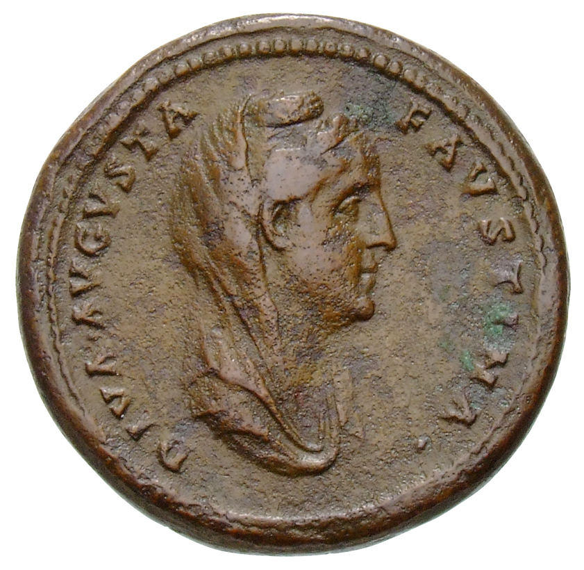 RIC III Antoninus Pius 1132b Antoninus Pius obverse, Bust of Faustina the Elder, veiled, right