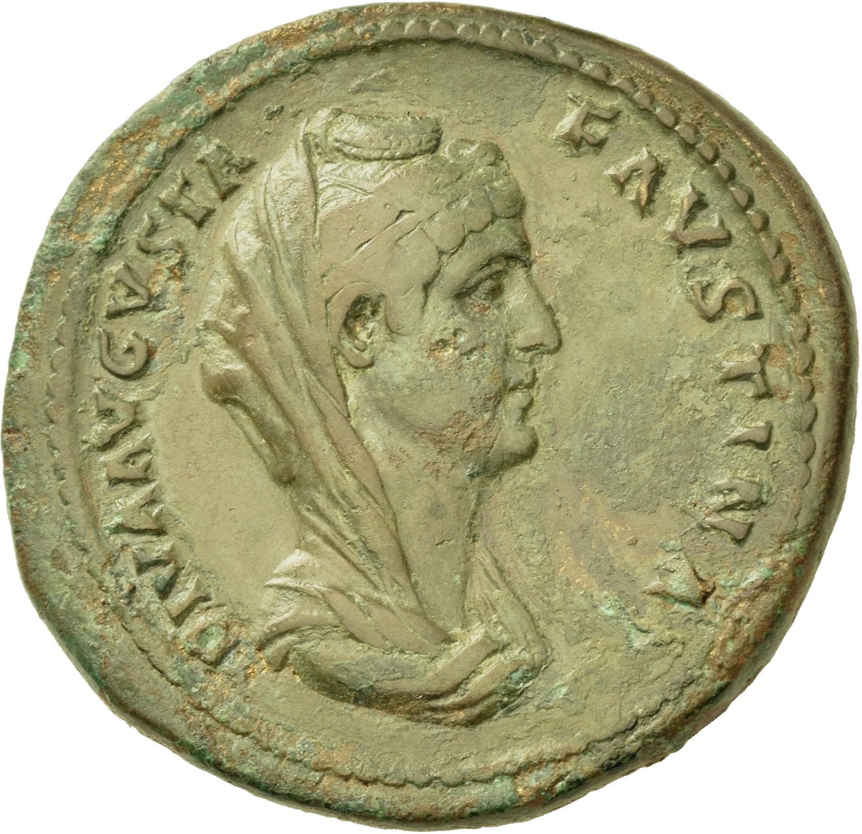 RIC III Antoninus Pius 1133b Antoninus Pius obverse, Bust of Faustina the Elder, veiled, right