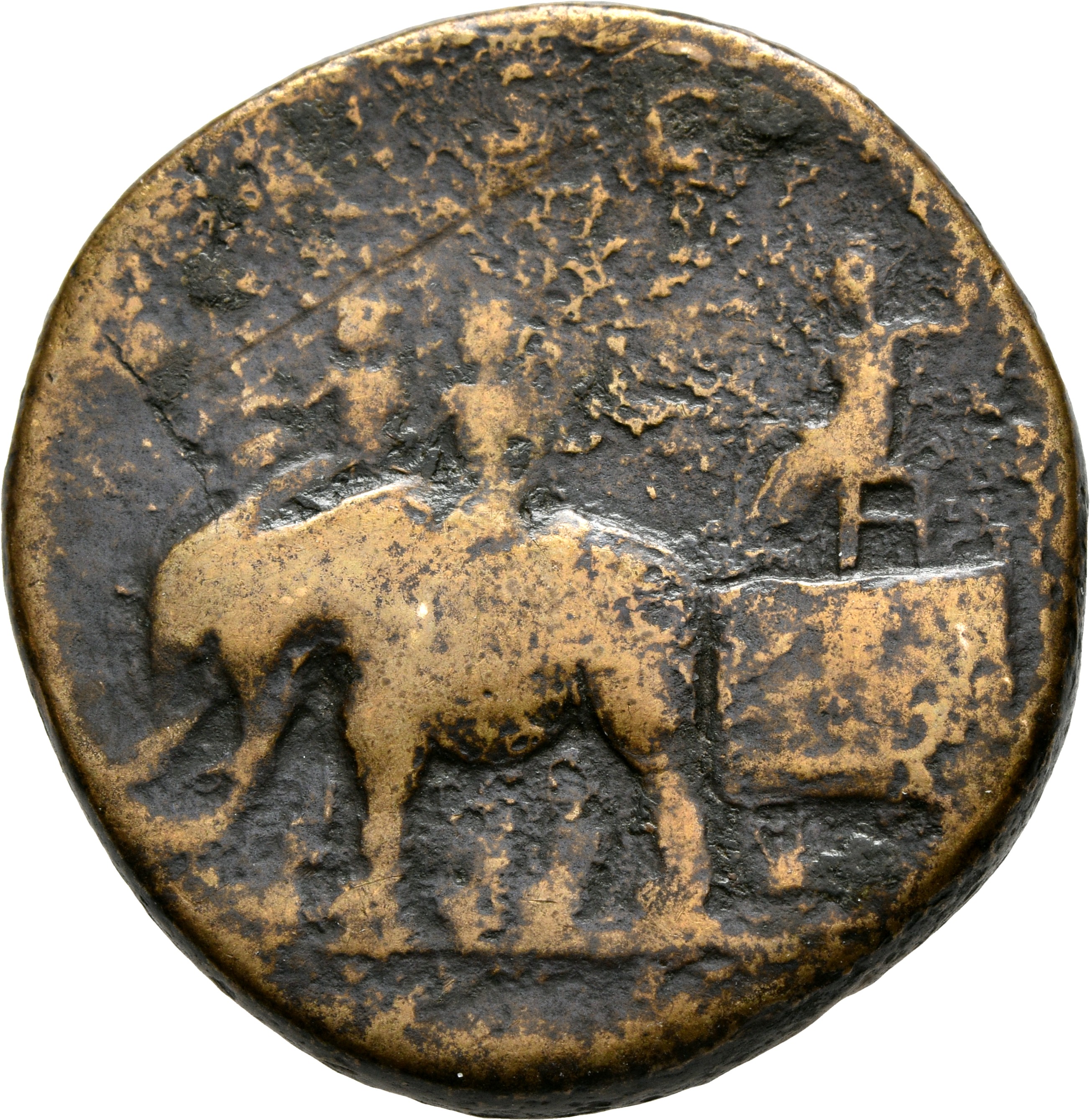 RIC III Antoninus Pius 1140a Antoninus Pius reverse, Faustina the Elder, seated right, holding torch and corn-ears, in car...