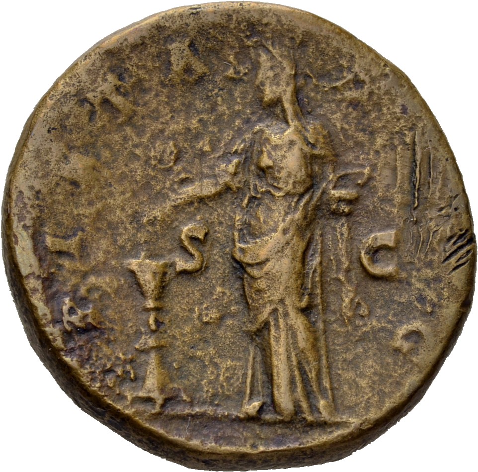 RIC III Antoninus Pius 1146Aa Antoninus Pius reverse, Pietas, veiled, draped, standing, left, dropping incense out of righ...