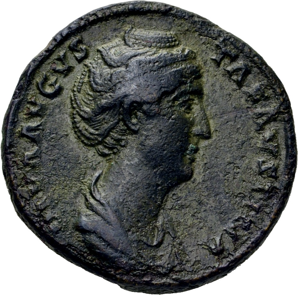 RIC III Antoninus Pius 1146Aa Antoninus Pius obverse, Bust of Faustina the Elder, draped, right, hair elaborately waved an...