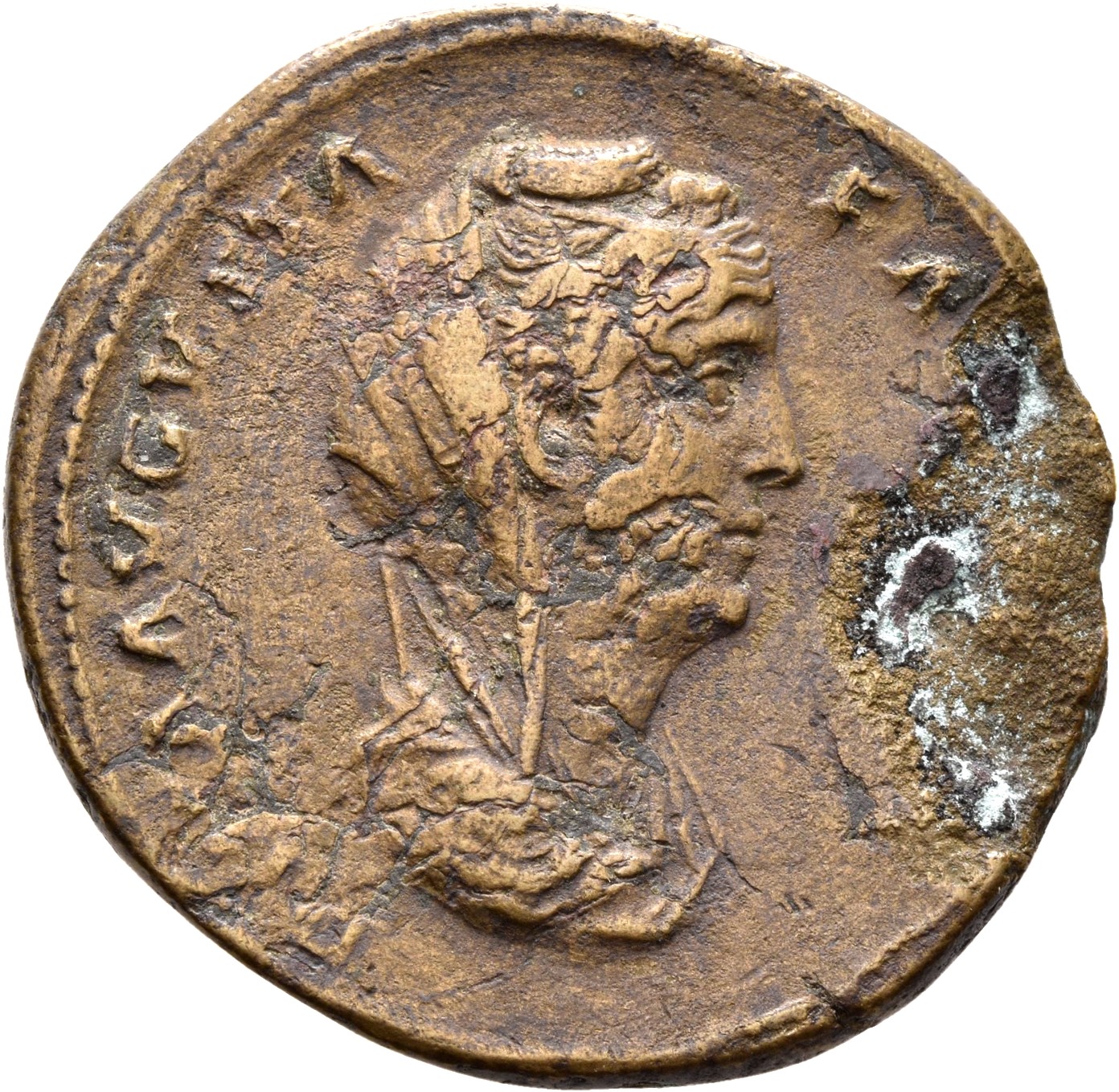 RIC III Antoninus Pius 1146Ab Antoninus Pius obverse, Bust of Faustina the Elder, veiled, right
