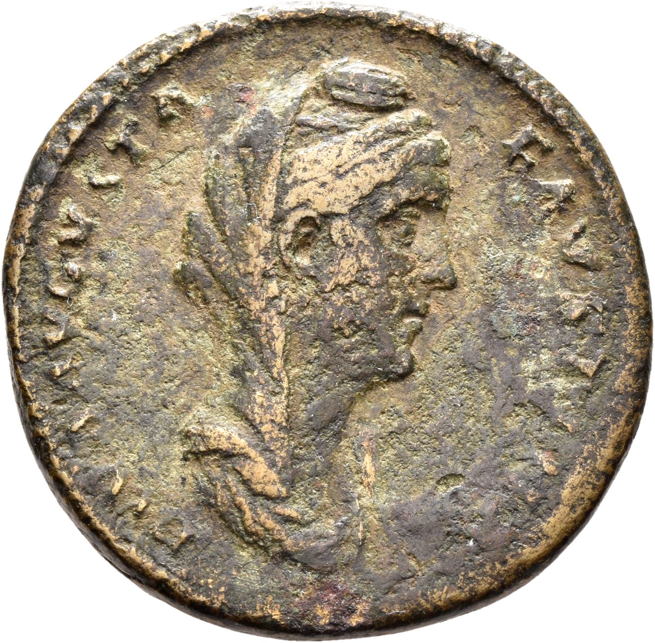 RIC III Antoninus Pius 1146Ac Antoninus Pius obverse, Bust of Faustina the Elder, veiled, right, with stephane