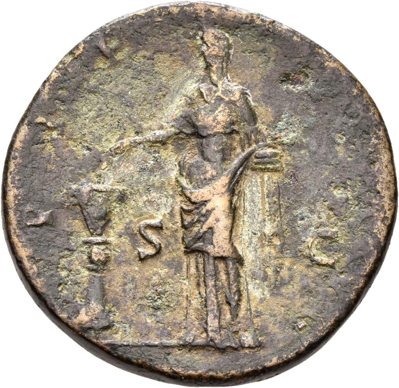 RIC III Antoninus Pius 1146Ac Antoninus Pius reverse, Pietas, veiled, draped, standing, left, dropping incense out of righ...