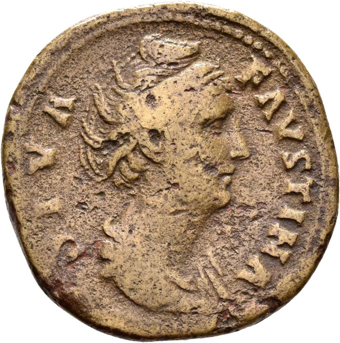 RIC III Antoninus Pius 1151 Antoninus Pius obverse, Bust of Faustina the Elder, draped, right, hair elaborately waved and ...
