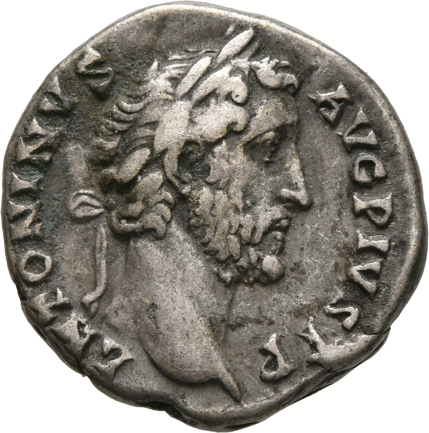 RIC III Antoninus Pius 117 Antoninus Pius obverse, Head of Antoninus Pius, laureate, right