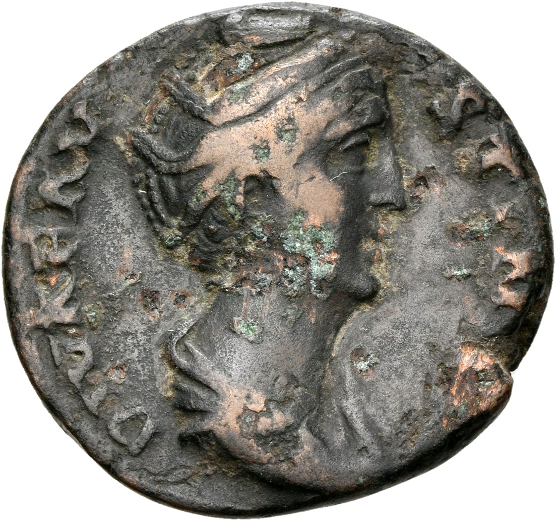 RIC III Antoninus Pius 1171a (dupondius) Antoninus Pius obverse, Bust of Faustina the Elder, draped, right, hair elaborate...
