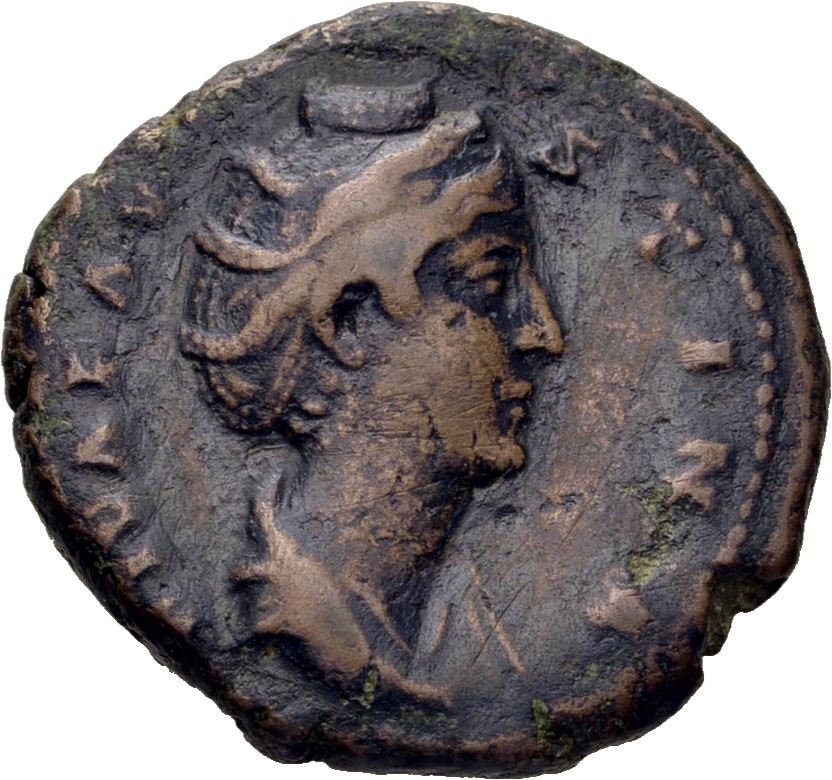 RIC III Antoninus Pius 1176 (as) Antoninus Pius obverse, Bust of Faustina the Elder, draped, right, hair elaborately waved...