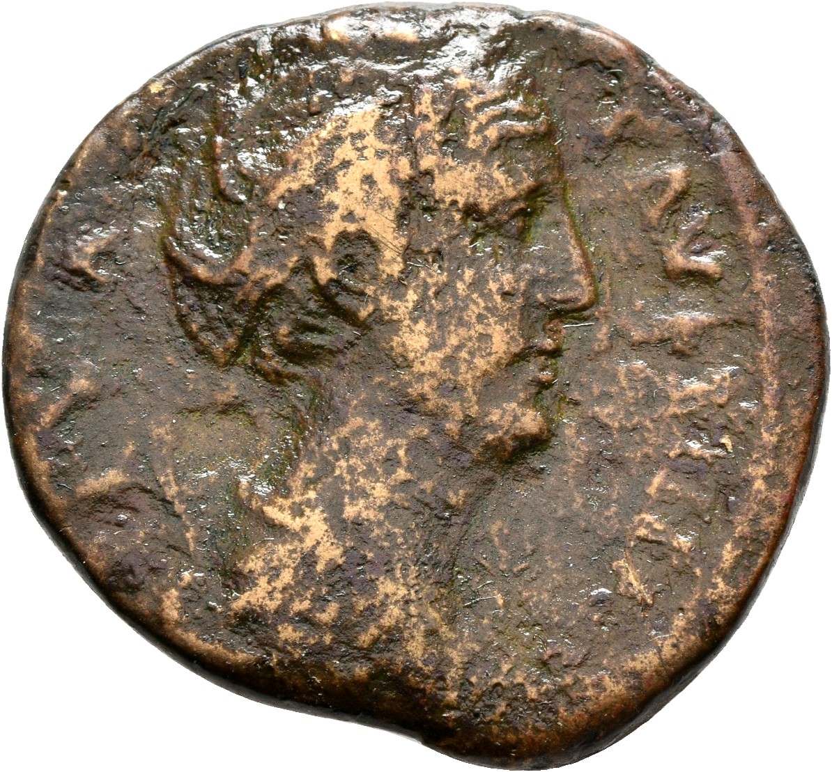 RIC III Antoninus Pius 1177A (as) Antoninus Pius obverse, Bust of Faustina the Elder, draped, right, hair elaborately wave...