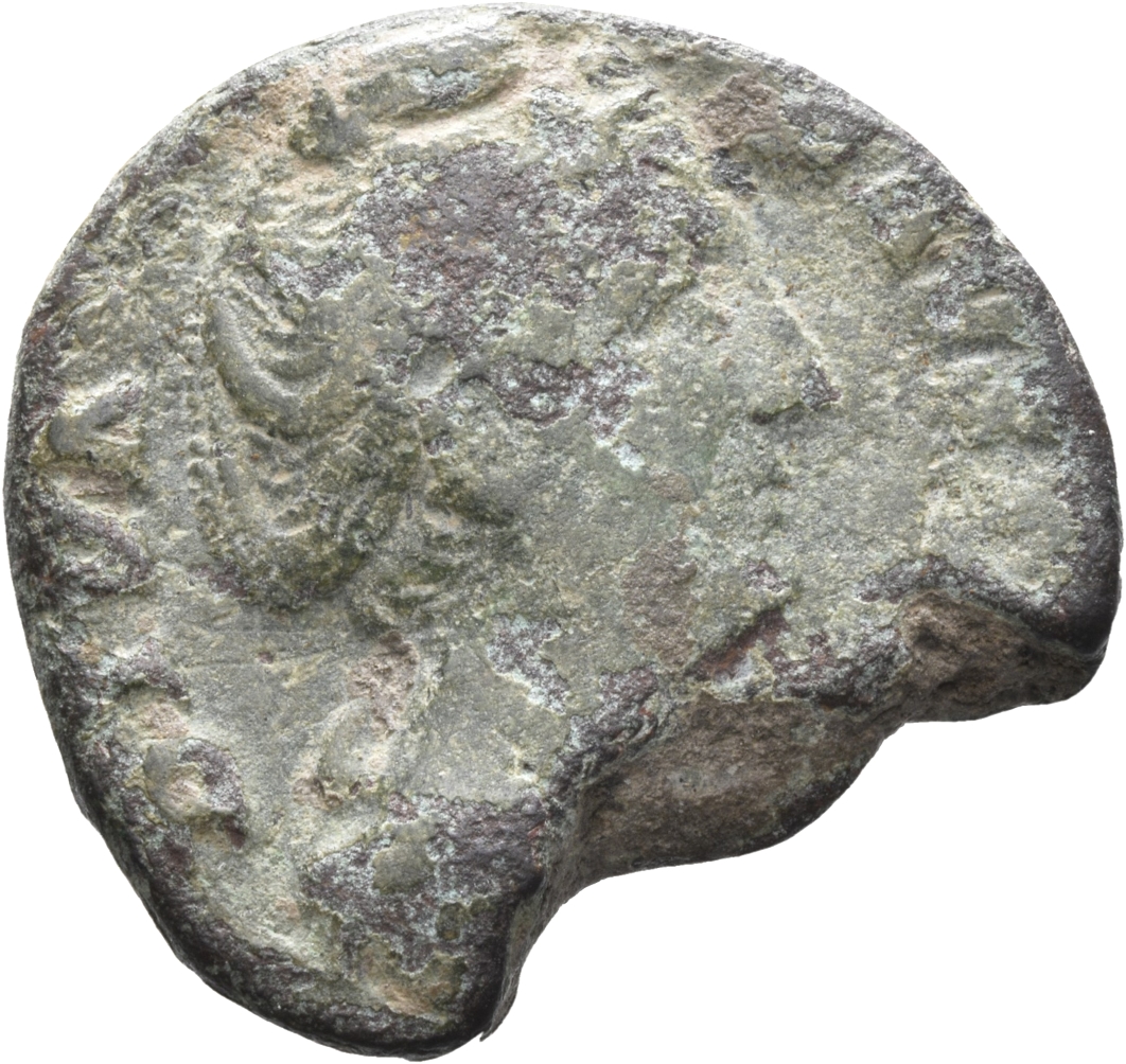 RIC III Antoninus Pius 1178 (dupondius) Antoninus Pius obverse, Bust of Faustina the Elder, draped, right, hair elaboratel...