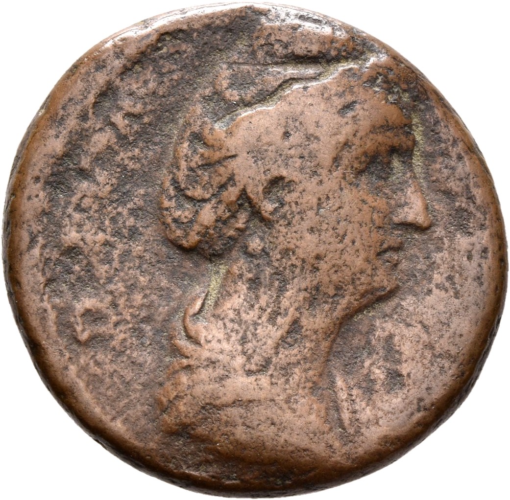 RIC III Antoninus Pius 1179 (as) Antoninus Pius obverse, Bust of Faustina the Elder, draped, right, hair elaborately waved...