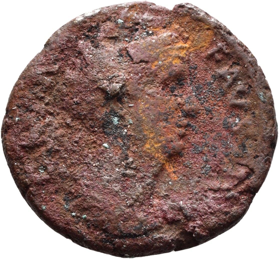 RIC III Antoninus Pius 1181 (as) Antoninus Pius obverse, Bust of Faustina the Elder, draped, right, hair elaborately waved...
