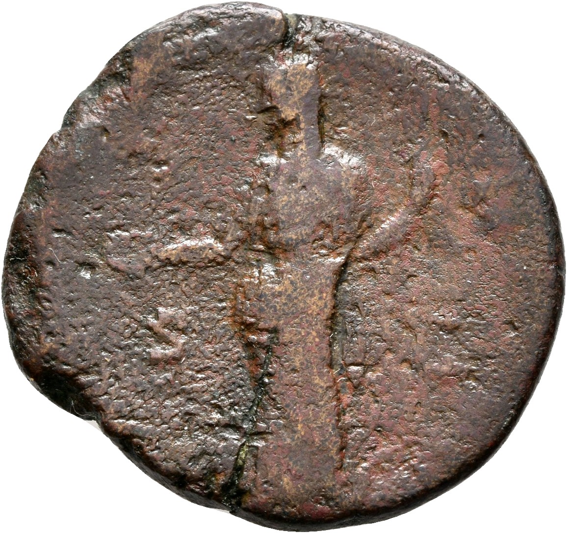 RIC III Antoninus Pius 1190 (as) Antoninus Pius reverse, Juno, diademed, veiled, draped, standing left, holding patera in ...