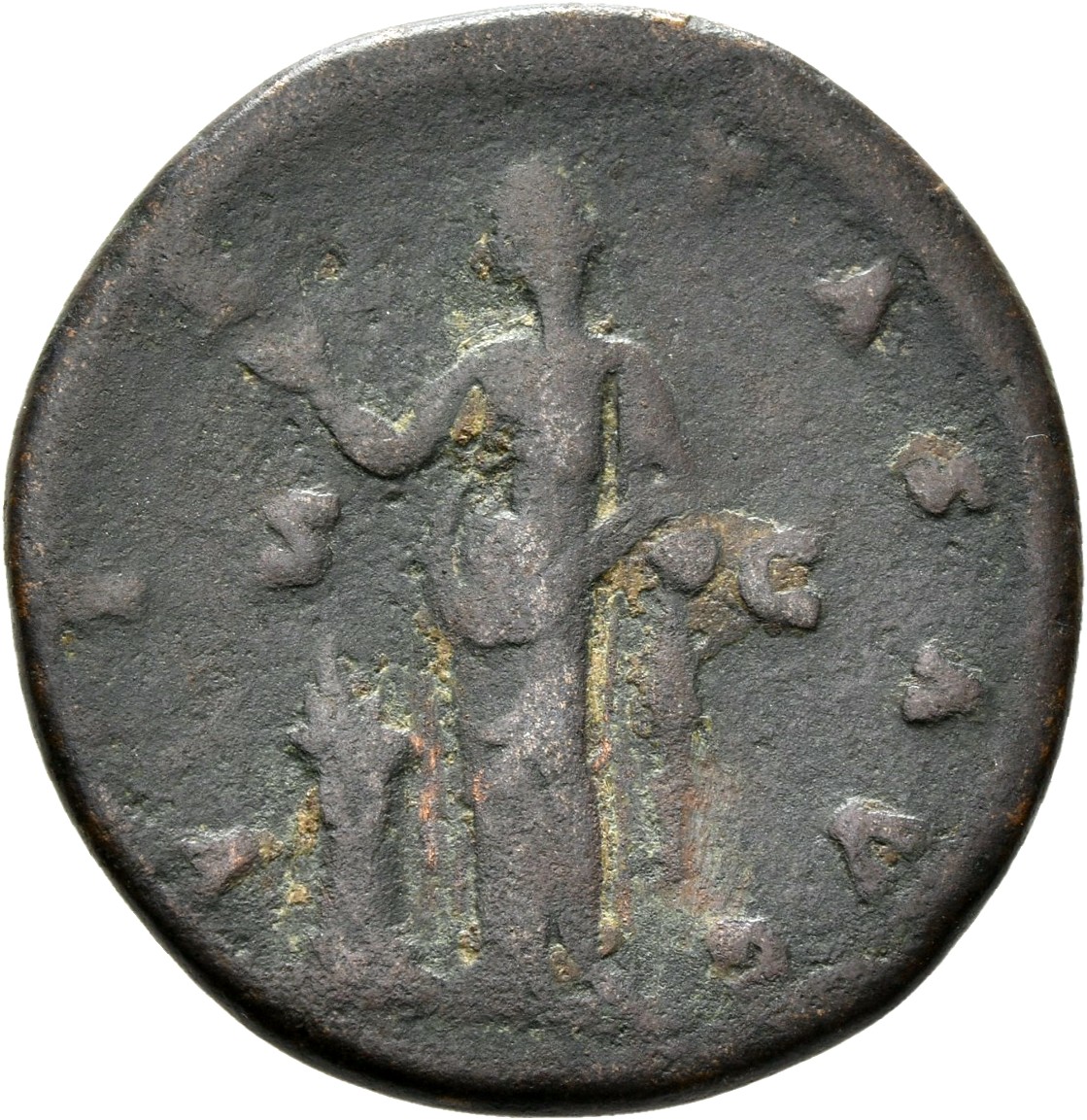 RIC III Antoninus Pius 1192Ab (dupondius) Antoninus Pius reverse, Pietas, veiled, draped, standing, left, dropping incense...