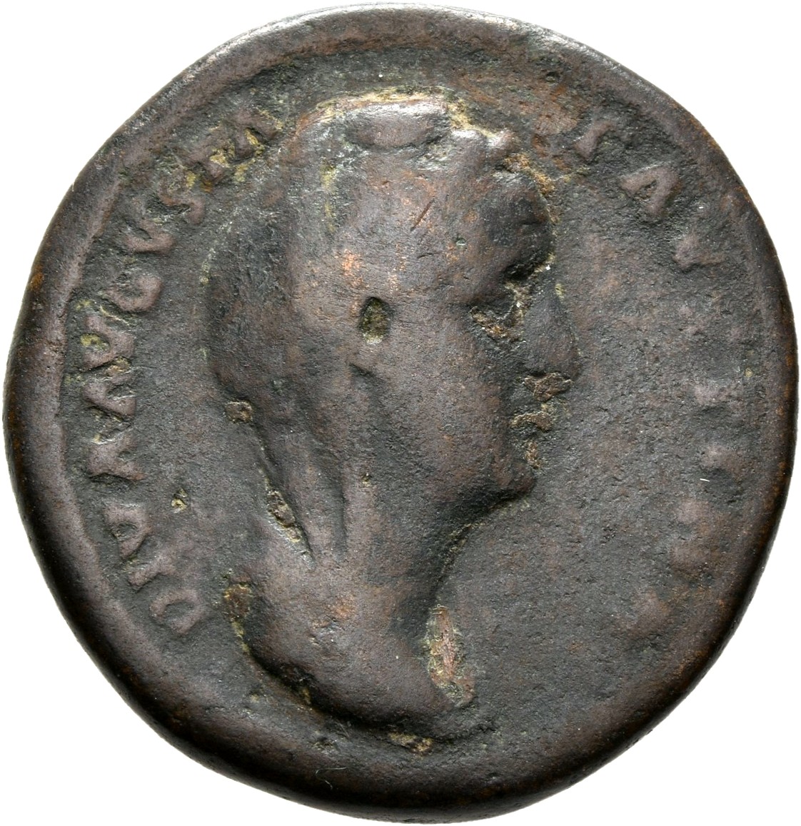 RIC III Antoninus Pius 1192Ab (dupondius) Antoninus Pius obverse, Bust of Faustina the Elder, veiled, right