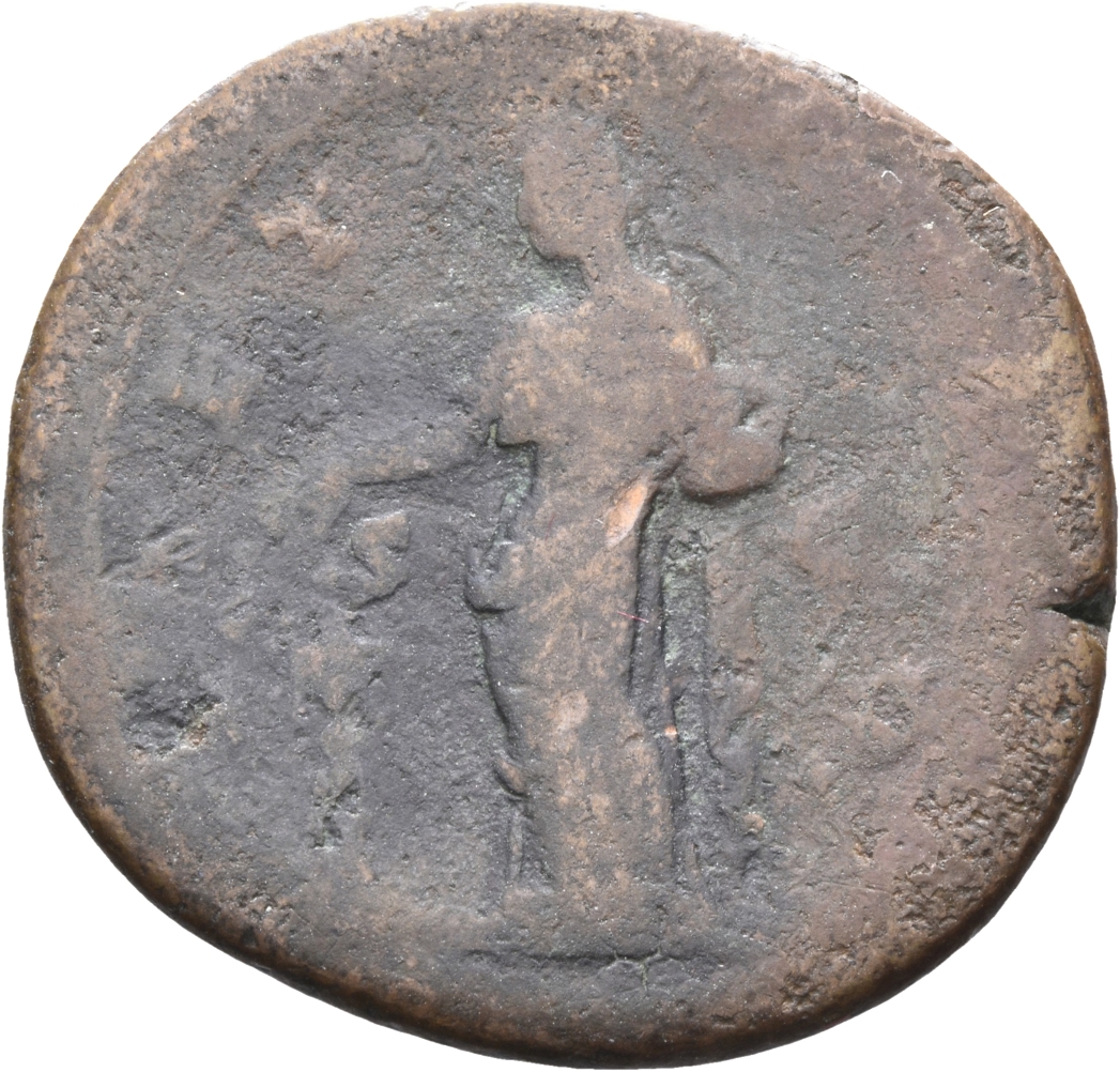 RIC III Antoninus Pius 1192b (as) Antoninus Pius reverse, Pietas, veiled, draped, standing, left, dropping incense out of ...