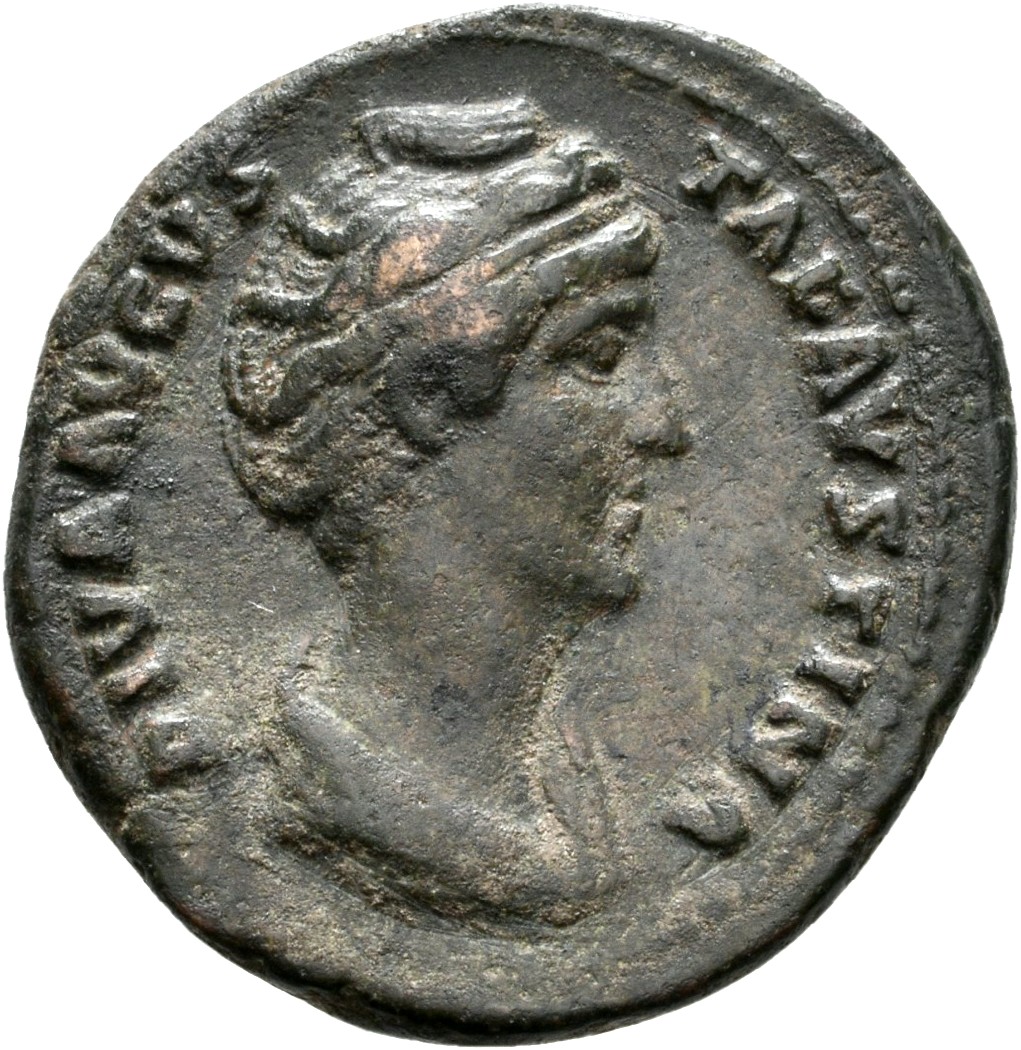 RIC III Antoninus Pius 1199a (dupondius) Antoninus Pius obverse, Bust of Faustina the Elder, draped, right, hair elaborate...