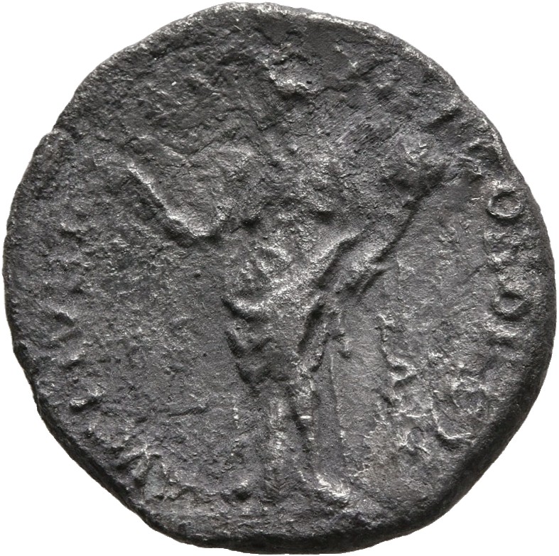 RIC III Antoninus Pius 11a Antoninus Pius reverse, Felicitas, draped, standing left, holding up caduceus in right hand and...