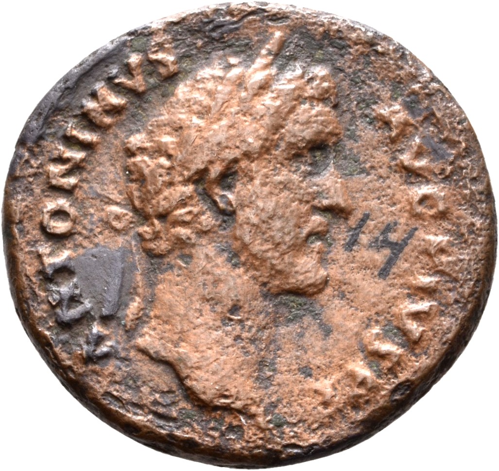 RIC III Antoninus Pius 1208A Antoninus Pius obverse, Head of Antoninus Pius, laureate, right