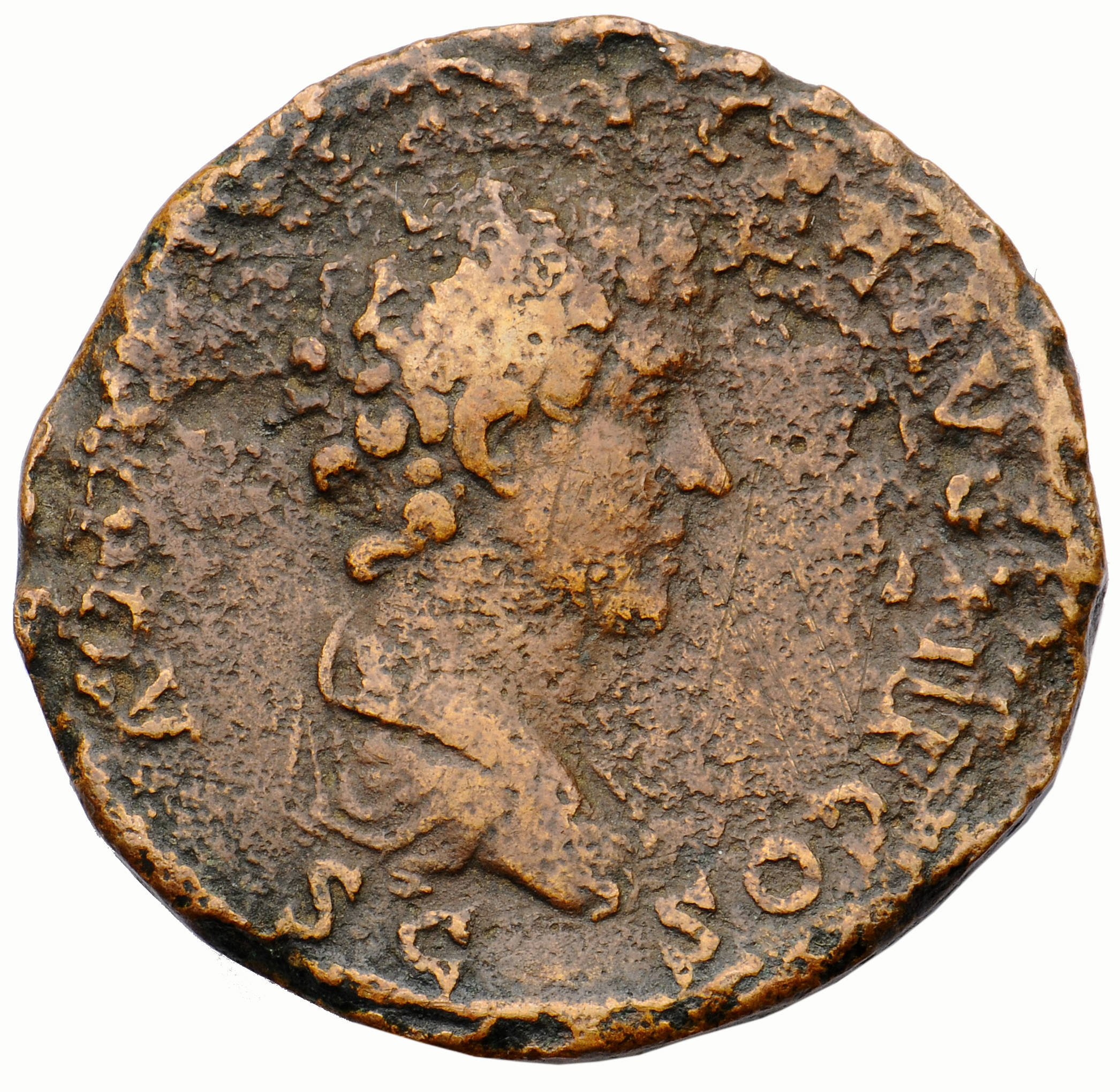 RIC III Antoninus Pius 1212 Antoninus Pius reverse, Bust of Marcus Aurelius, bare-headed, draped, right