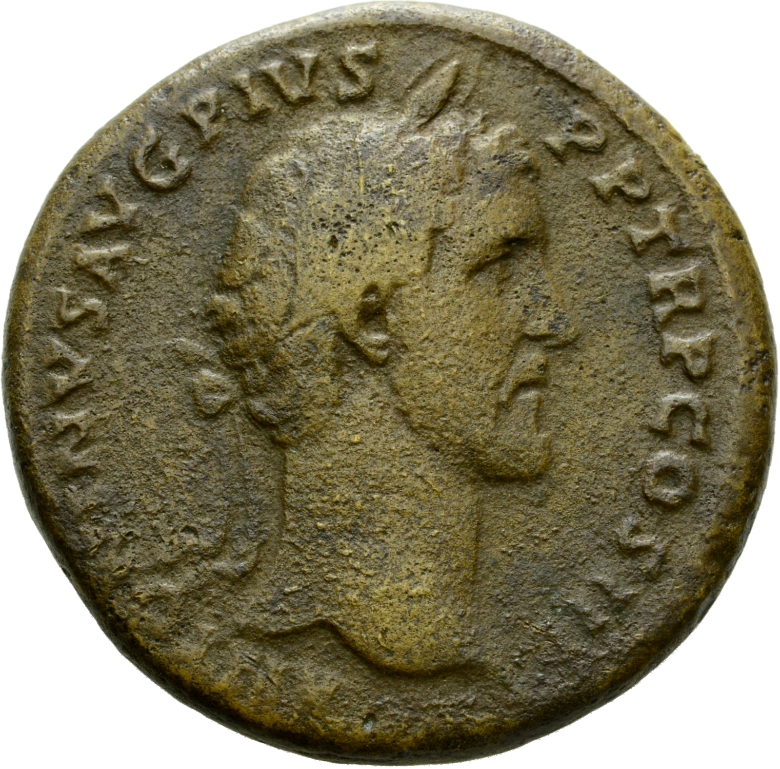 RIC III Antoninus Pius 1214 Antoninus Pius obverse, Head of Antoninus Pius, laureate, right