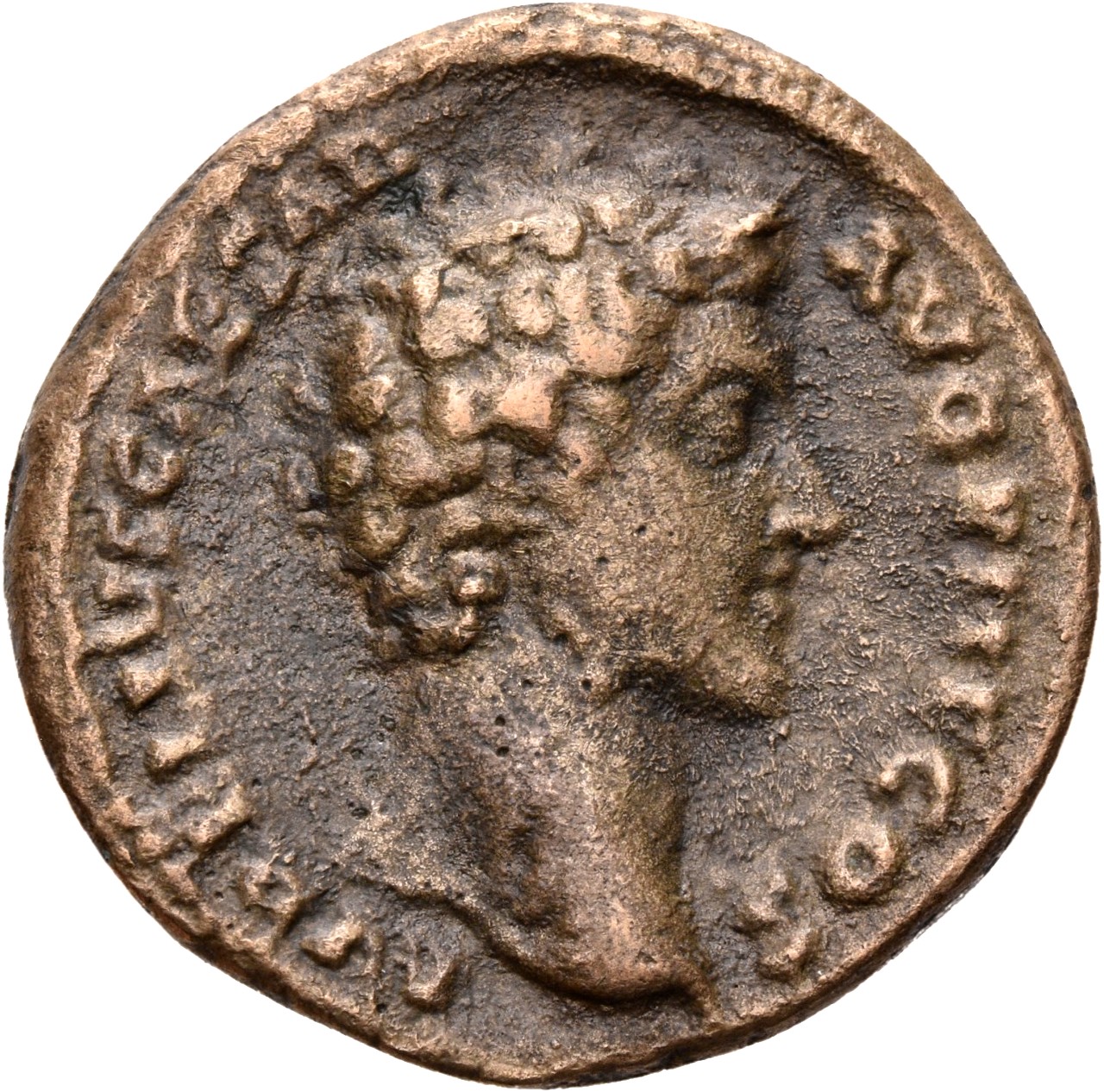 RIC III Antoninus Pius 1238 (as) Antoninus Pius obverse, Head of Marcus Aurelius, bare, right