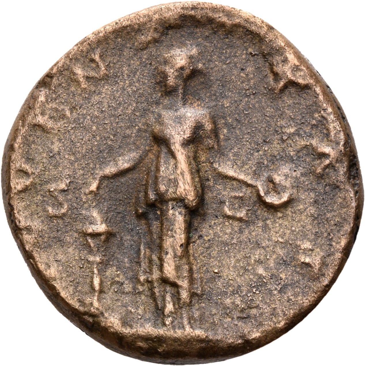 RIC III Antoninus Pius 1238 (as) Antoninus Pius reverse, Juventas, draped, standing left, dropping incense out of right ha...