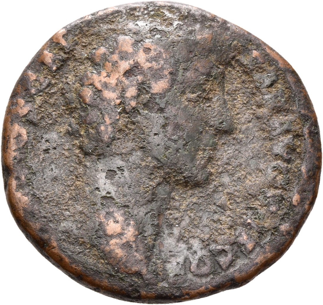 RIC III Antoninus Pius 1240A (as) Antoninus Pius obverse, Head of Marcus Aurelius, bare, right; sometimes with drapery on ...