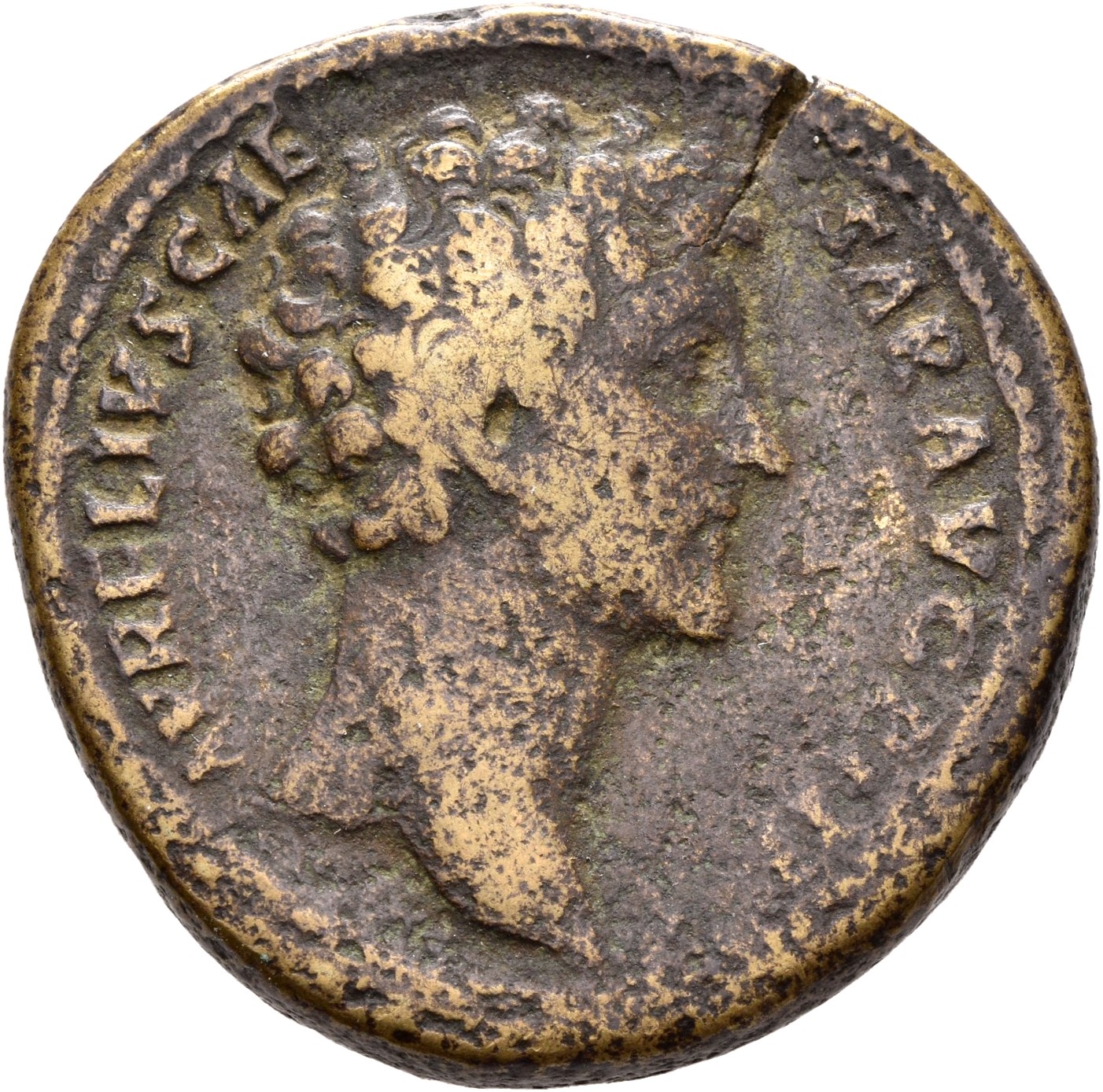 RIC III Antoninus Pius 1248 Antoninus Pius obverse, Head of Marcus Aurelius, bare, right