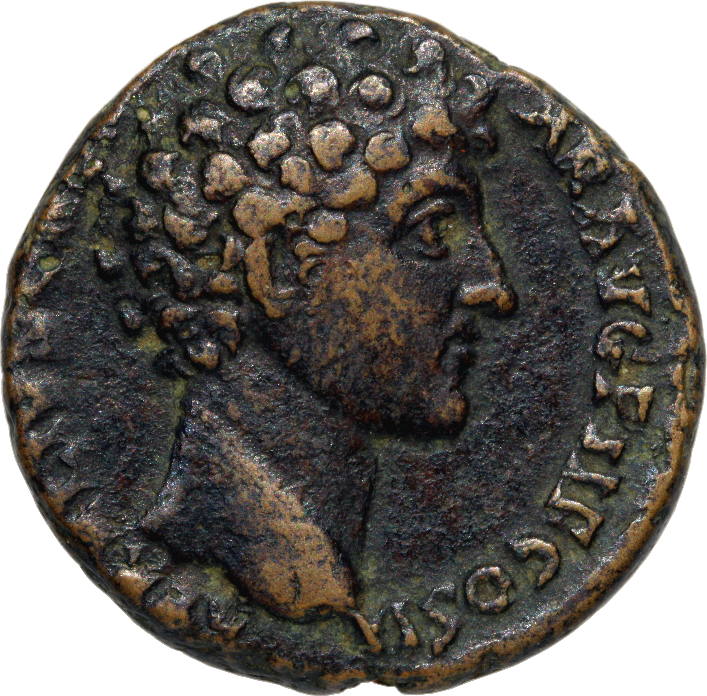 RIC III Antoninus Pius 1260 (as) Antoninus Pius obverse, Head of Marcus Aurelius, bare, right