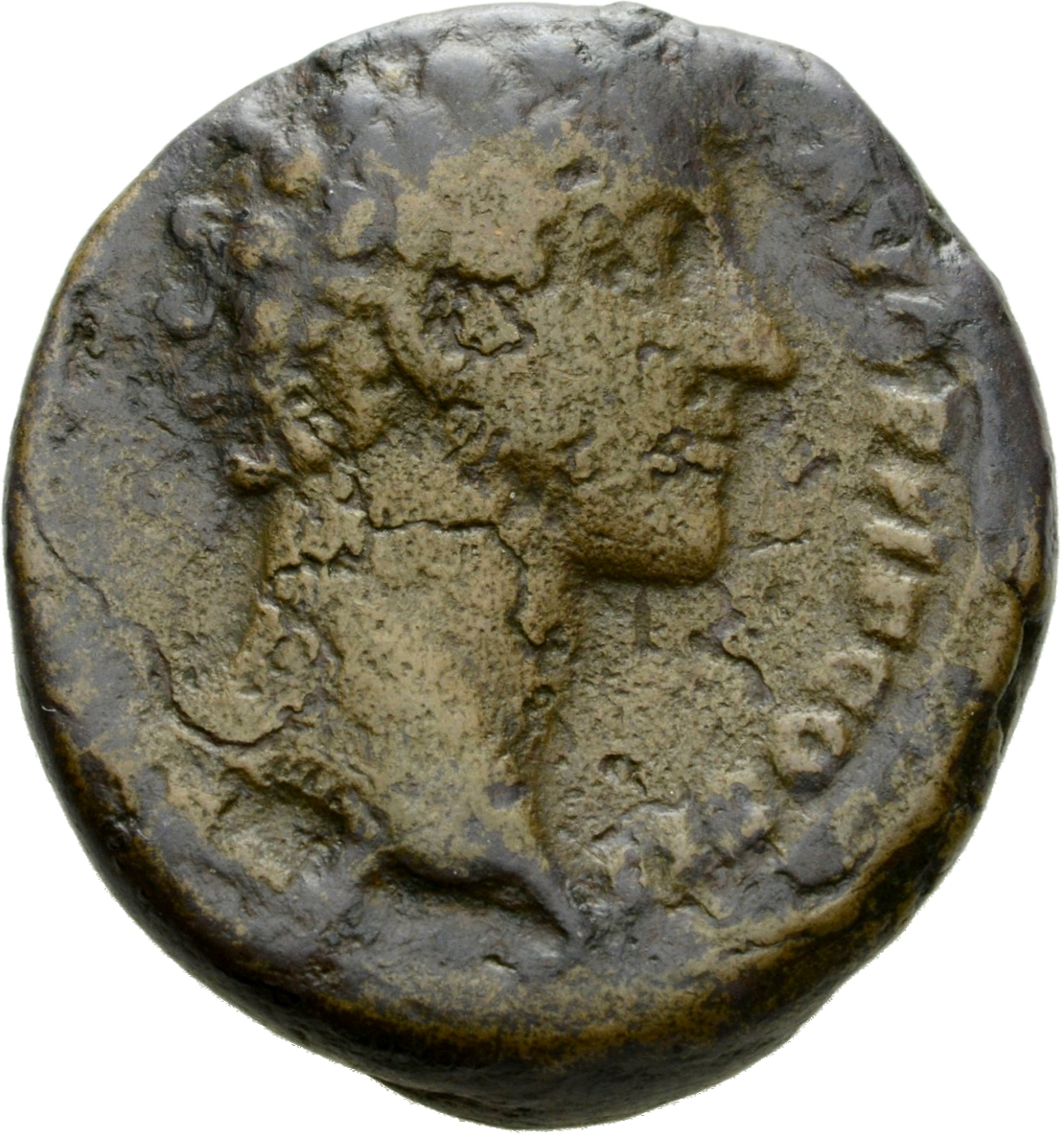 Antoninus Pius obverse — Head of Marcus Aurelius, bare, right