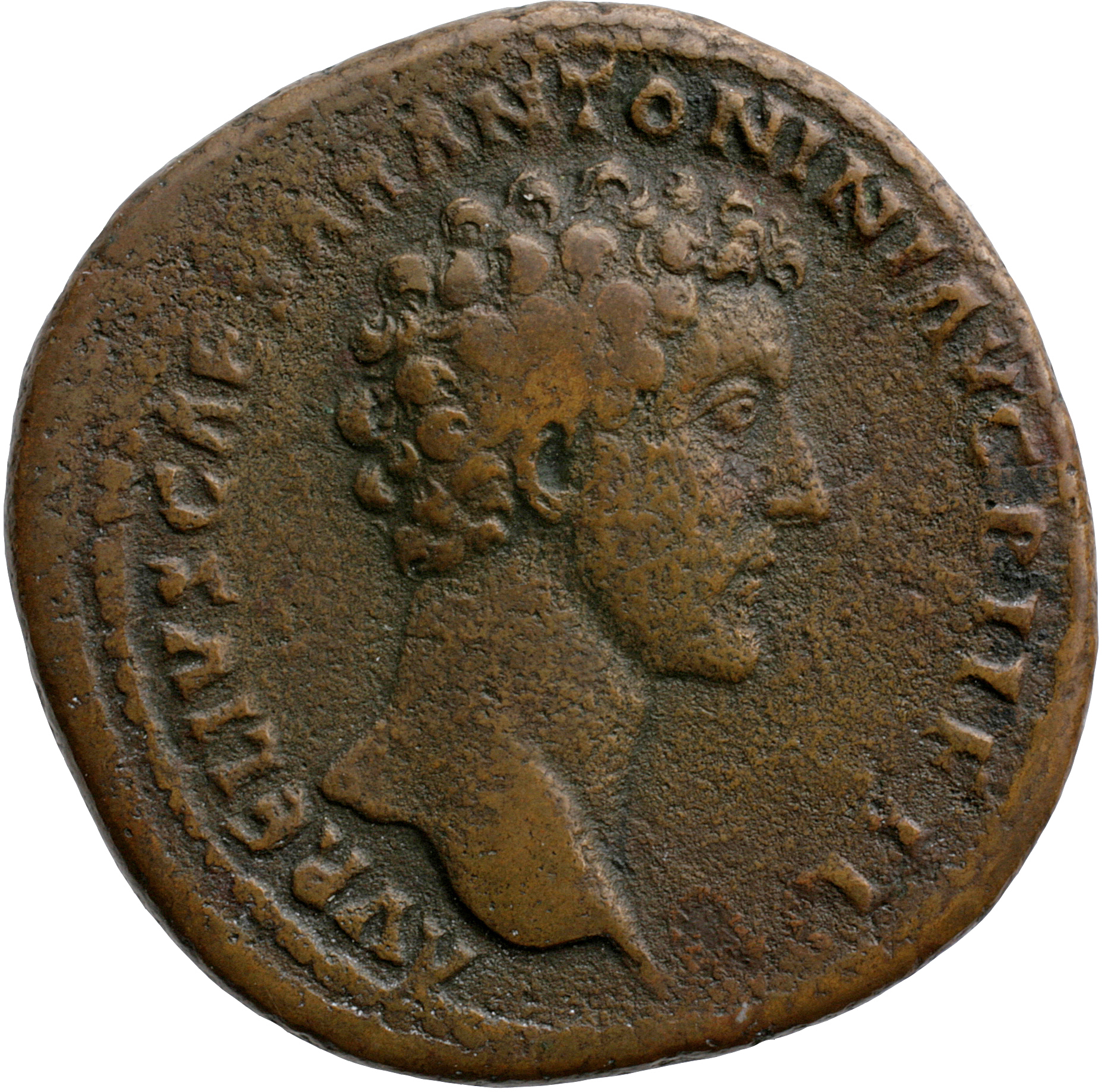 RIC III Antoninus Pius 1277 Antoninus Pius obverse, Bust of Marcus Aurelius, bare, right