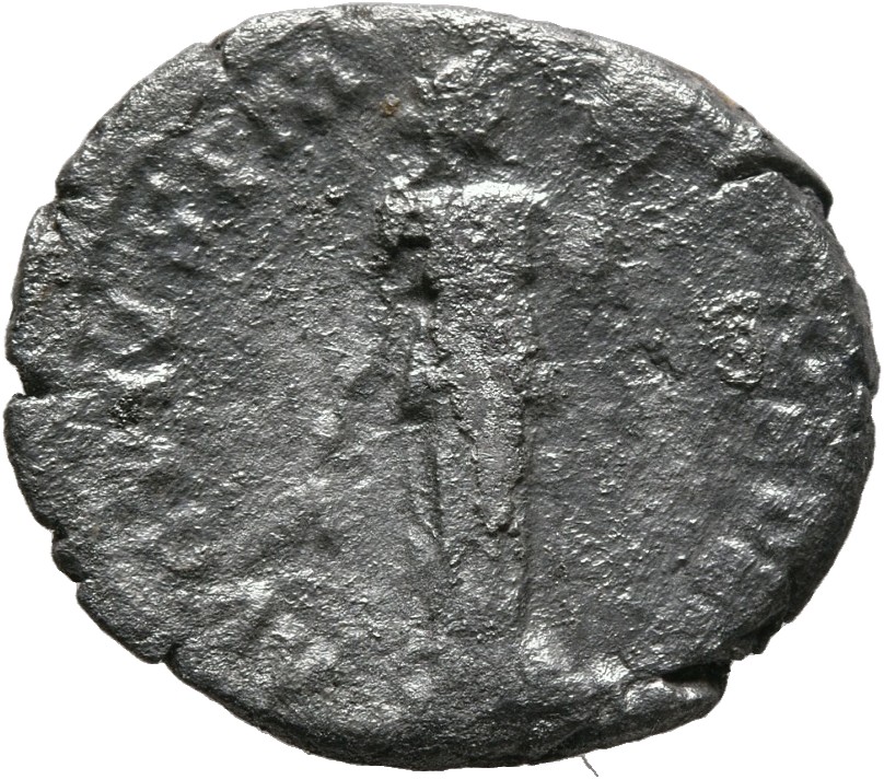 RIC III Antoninus Pius 12a Antoninus Pius reverse, Fides standing right, holding corn-ears in right hand and fruit basket ...