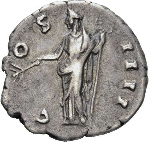 RIC III Antoninus Pius 130 Antoninus Pius reverse, Pax(or Felicitas), draped, standing left, holding branch in extended ri...