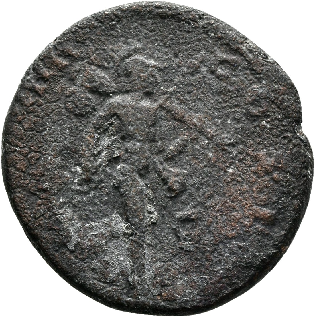 RIC III Antoninus Pius 1322 (as) Antoninus Pius reverse, Mars, advancing right, holding spear in right hand and trophy in ...