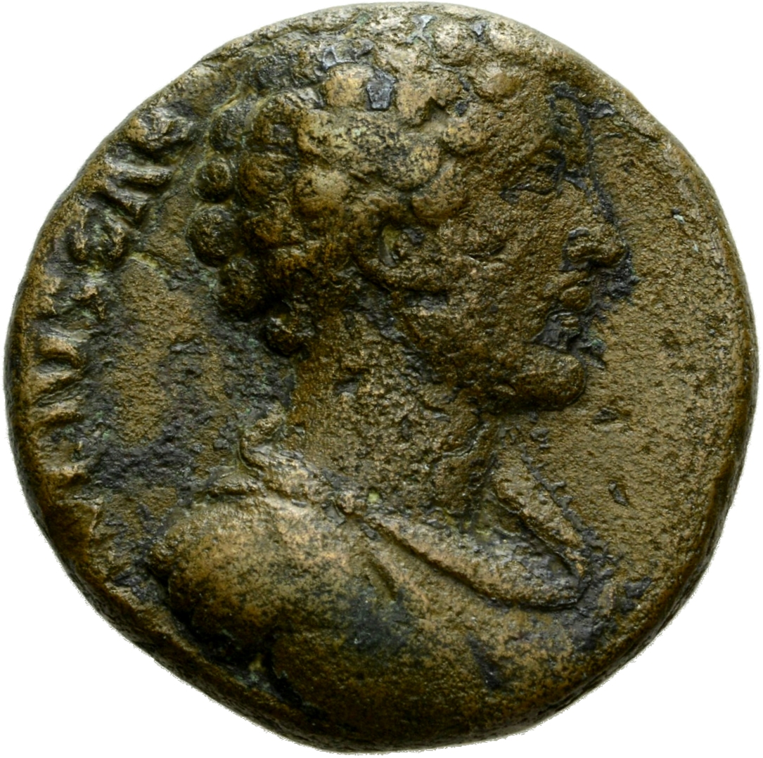 Antoninus Pius obverse — Bust of Marcus Aurelius, bare-headed, draped, curiassed, right