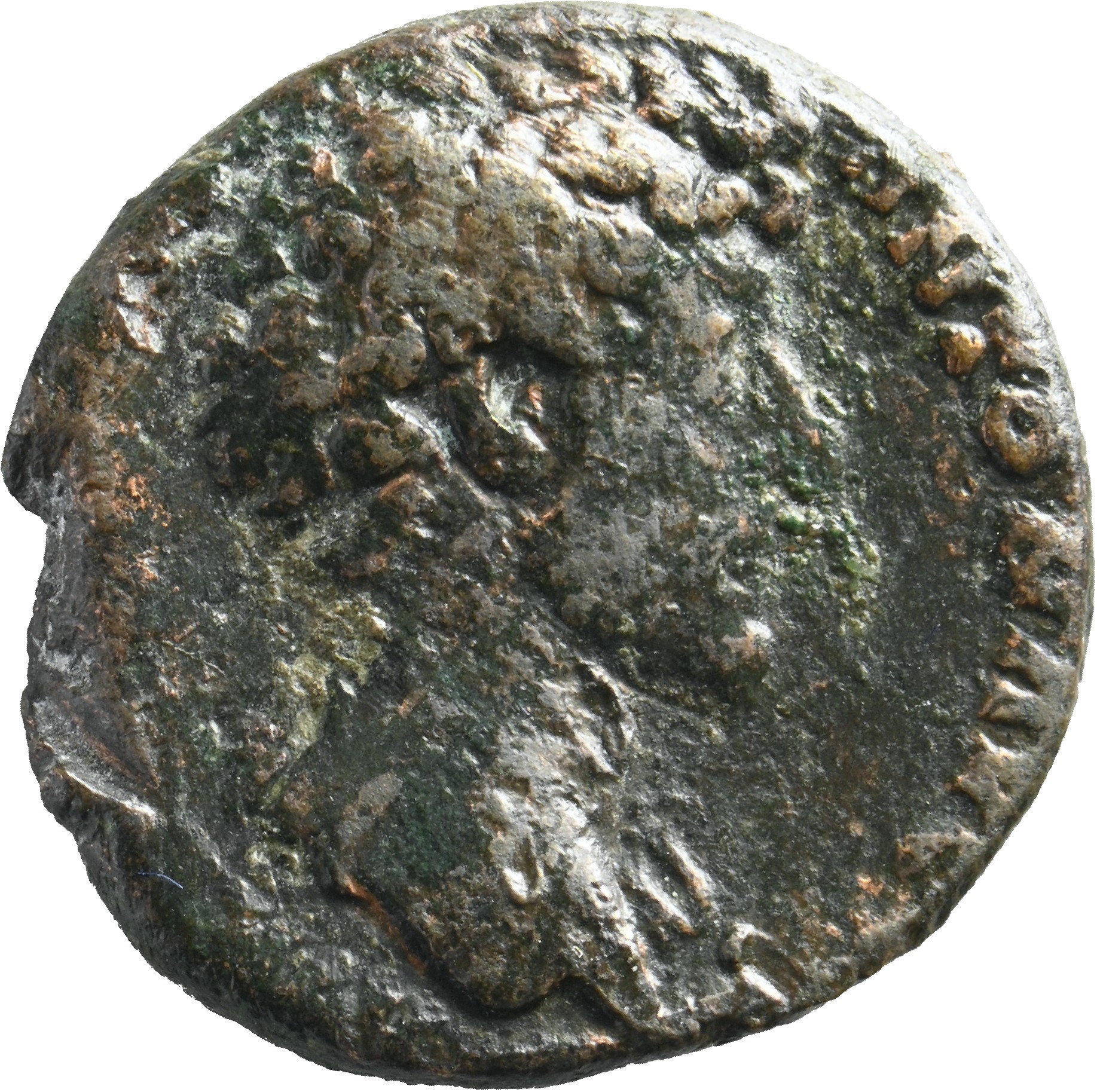 RIC III Antoninus Pius 1343A (as) Antoninus Pius obverse, Head of Marcus Aurelius, bare, right
