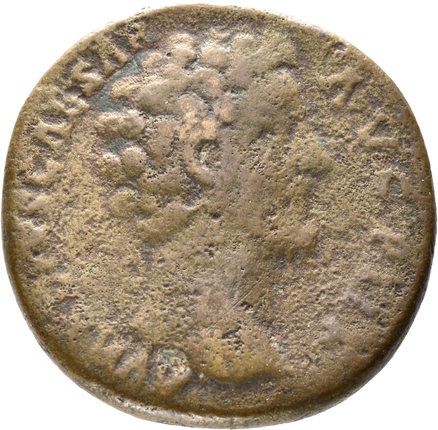 Antoninus Pius obverse — Head of Marcus Aurelius, bare, right