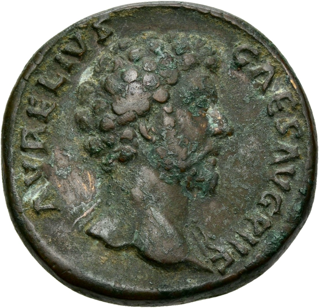 RIC III Antoninus Pius 1354Aa (dupondius) Antoninus Pius obverse, Head of Marcus Aurelius, bare, right