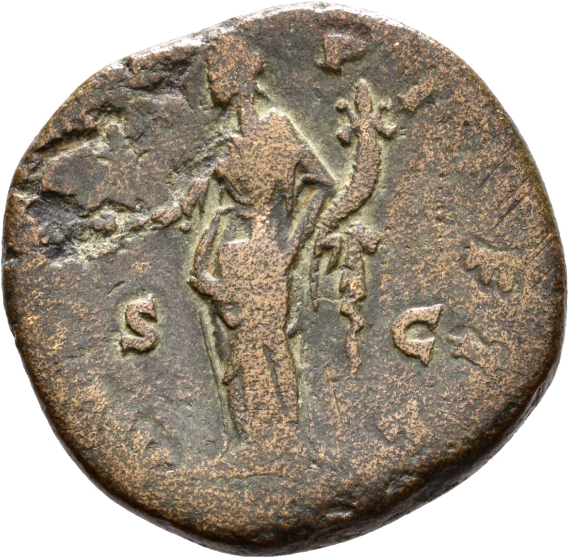 RIC III Antoninus Pius 1368 Antoninus Pius reverse, Concordia, standing left, holding patera and cornucopiae