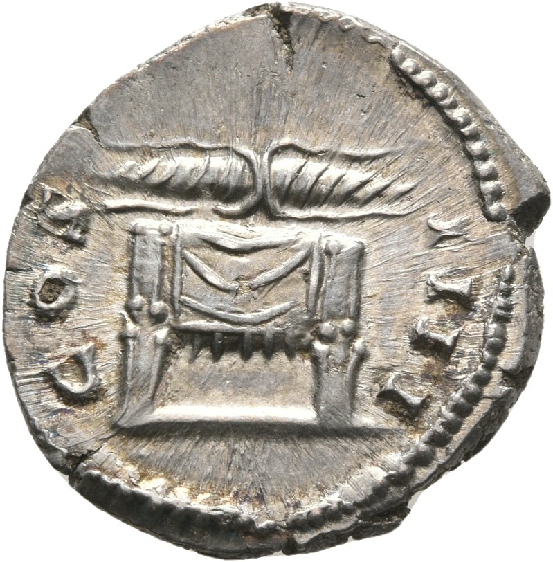 RIC III Antoninus Pius 137 Antoninus Pius reverse, Winged thunderbolt lying horizontal on draped throne