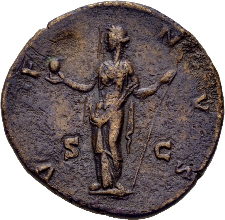 RIC III Antoninus Pius 1387a Antoninus Pius reverse, Venus, standing left, holding apple and sceptre