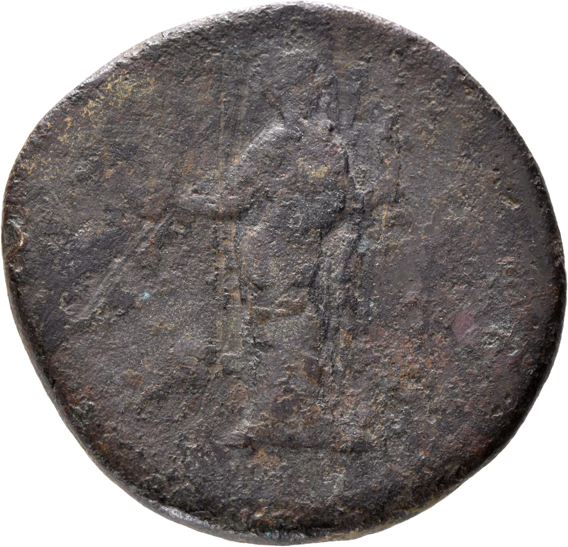 Antoninus Pius reverse — Venus, standing left, holding apple and sceptre