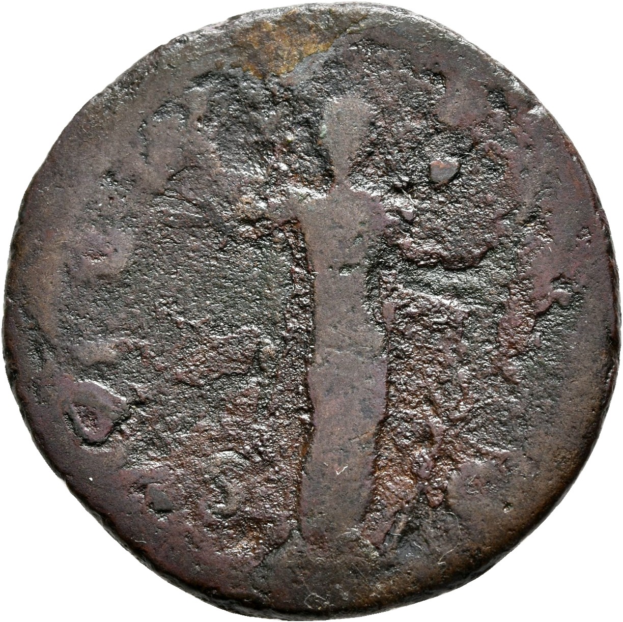 RIC III Antoninus Pius 1396B (as) Antoninus Pius reverse, Hilaritas, standing right, adjusting veil and holding long palm